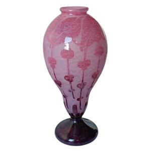Vase balustre modèle "Garances" Le Verre Français