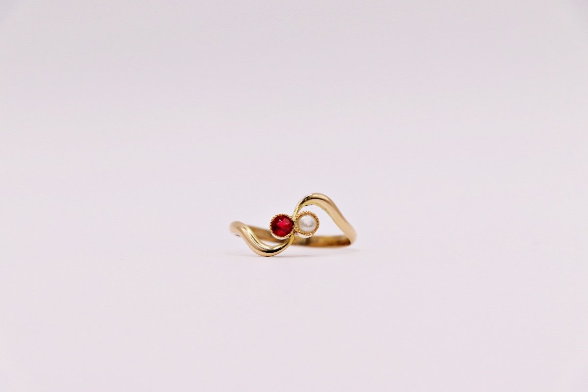 Old Ring, Ruby And Pearl