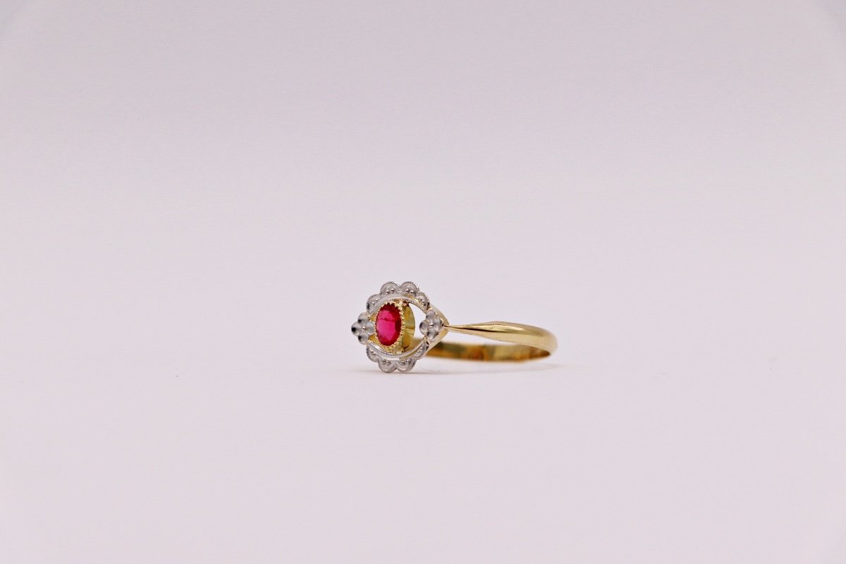 Antique Stylized Ring, Ruby-photo-2