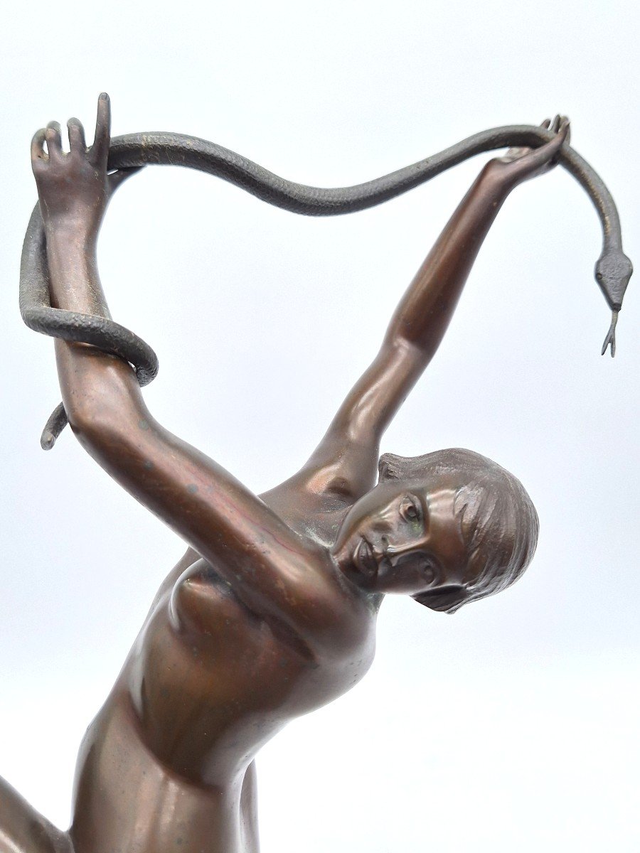 La Danseuse Aux Serpents - H. Calot - Bronze-photo-1