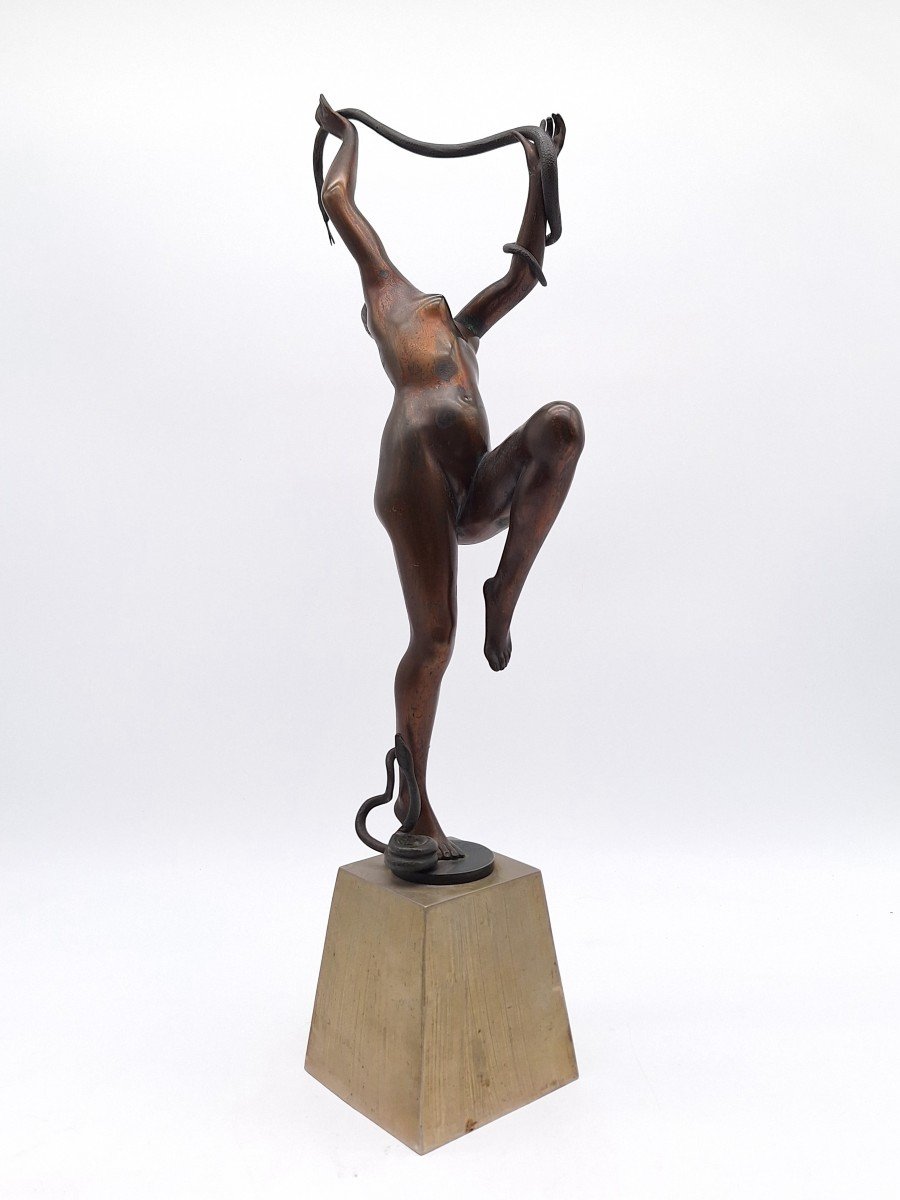 La Danseuse Aux Serpents - H. Calot - Bronze-photo-3