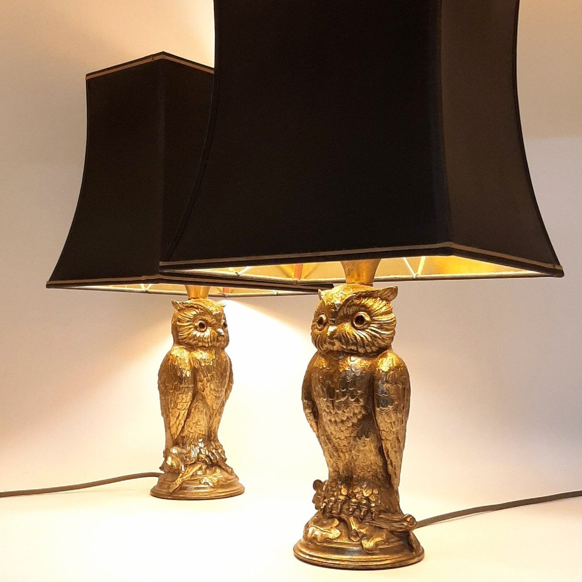Paire De Lampes Hiboux, Maison Deknudt