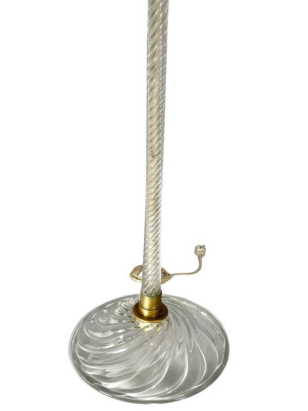 Rare Lampadaire En Verre Rigato Tondo Et Laiton Par Carlo Scarpa Pour Venini 1940s-photo-2