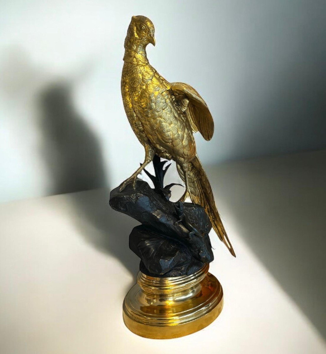 Bronze "the Pheasant" By Alfred Dubucan-photo-4