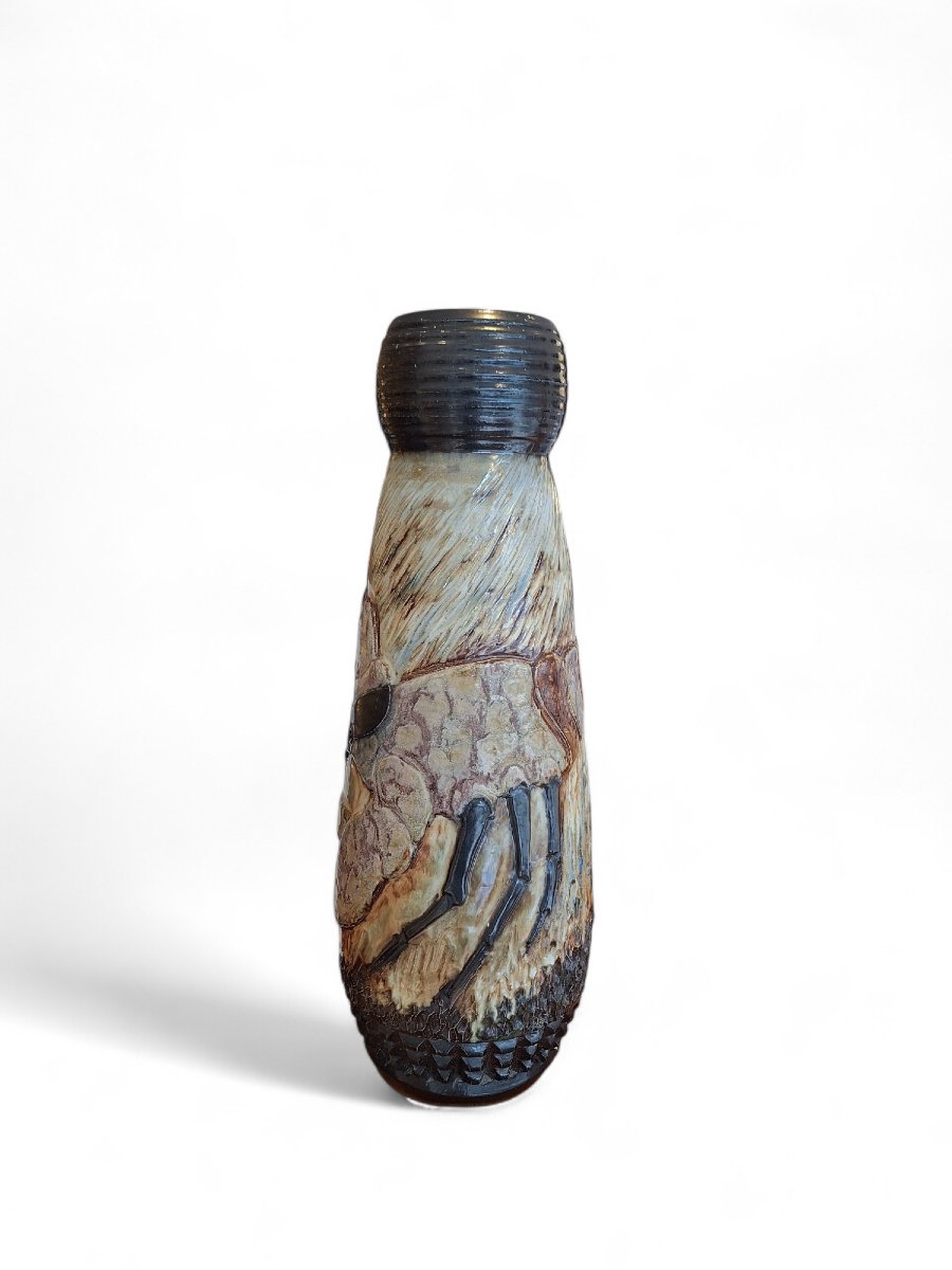 Stoneware Vase Decorated With A Lobster. Guérin-photo-3