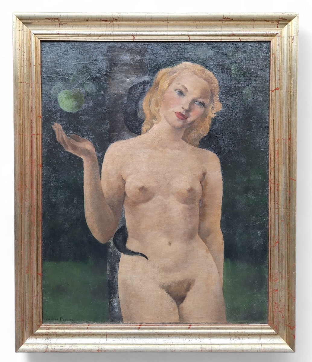 Eve Tempted By The Serpent, Denise Perrie, Oil On Canvas 