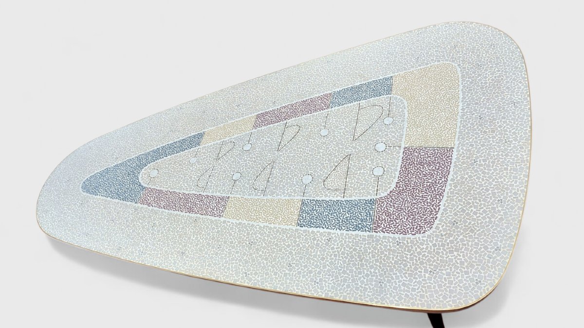 1950s Free-form Mosaic Coffee Table By Berthold Muller-photo-2
