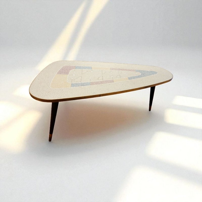 1950s Free-form Mosaic Coffee Table By Berthold Muller-photo-3
