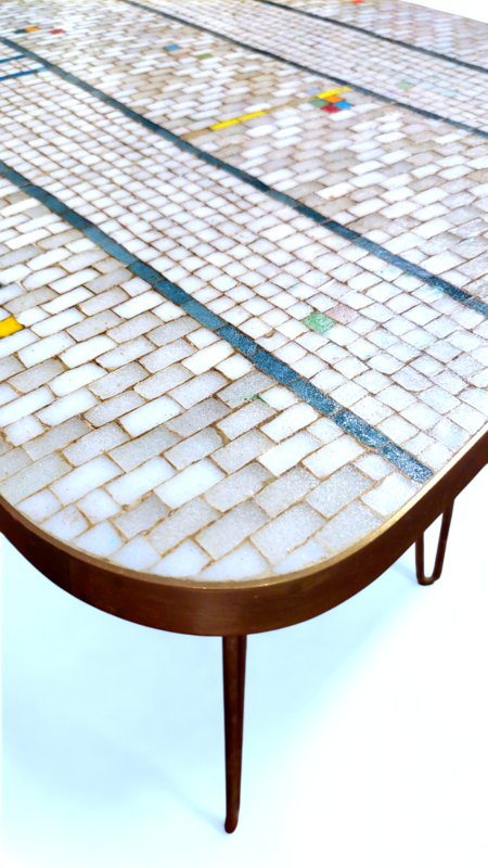 Freeform Mosaic Coffee Table By Berthold Muller, 1950s-photo-3