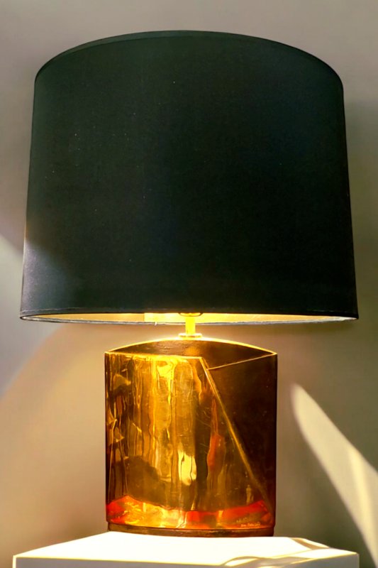 Bronze Table Lamp With Two Patinas By Esa Fedrigolli, Italy, 1980s-photo-3