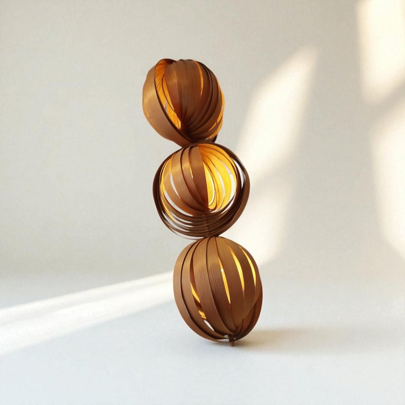 Bent Pine Chandelier By Hans Agne Jakobsson 1960. Rare 'moon Lamp' Model-photo-4