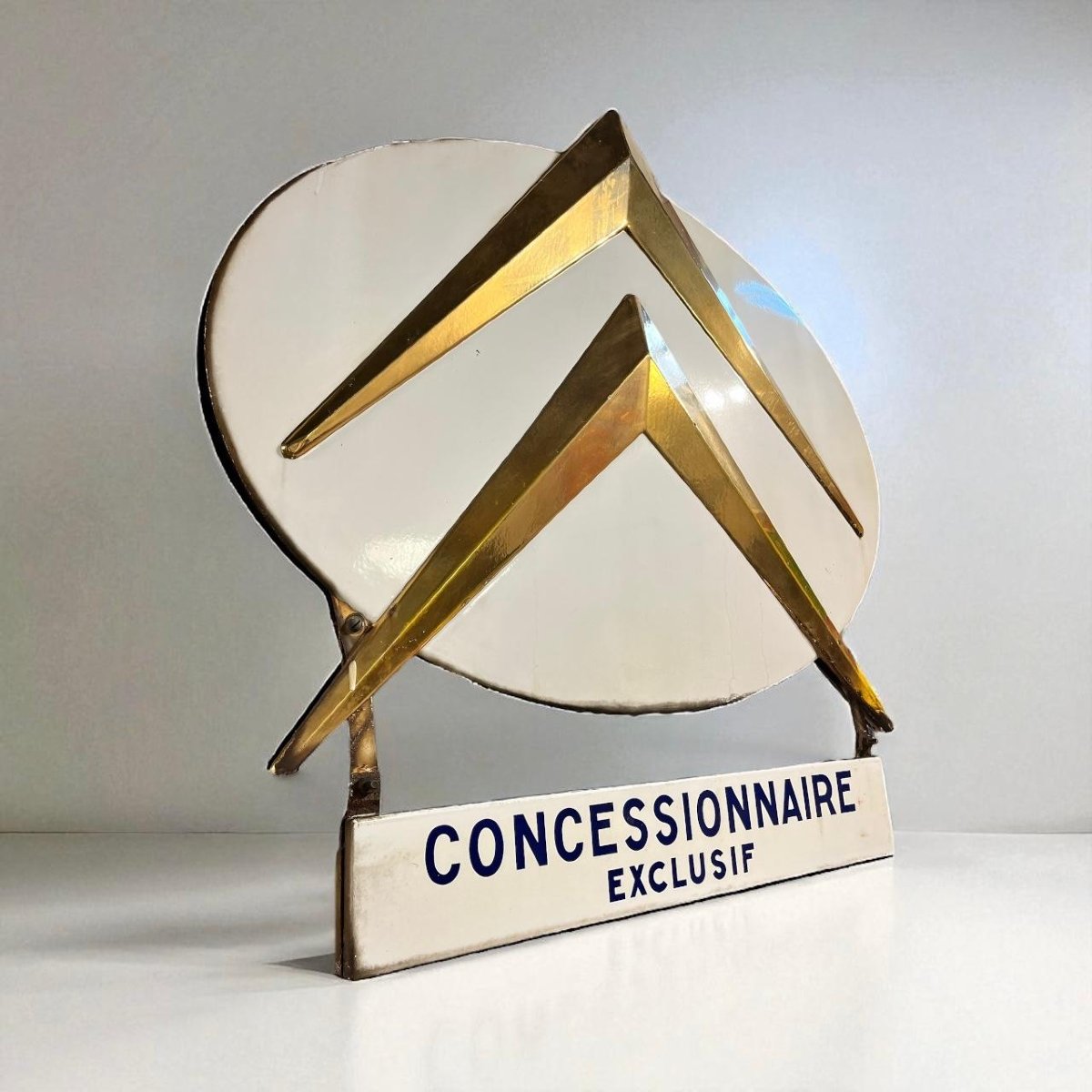 Double Enamelled Citroën Plaque - Neuhaus Glassworks - 1960s-photo-2