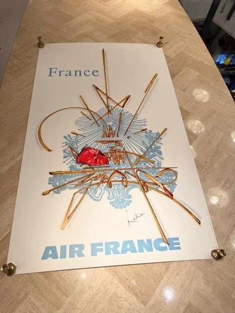 Rare Original Set Of 14 Air France Posters By Georges Mathieu 1967.-photo-2