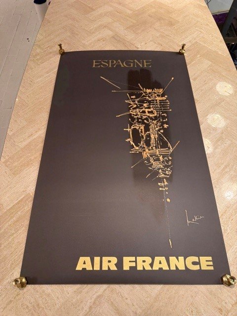 Rare Original Set Of 14 Air France Posters By Georges Mathieu 1967.-photo-3