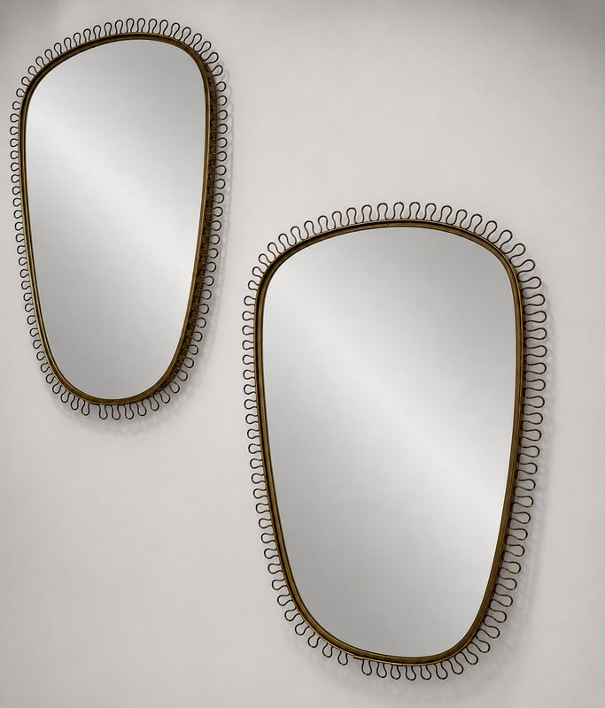 Paire de miroirs laiton doré par Josef Frank 1960s