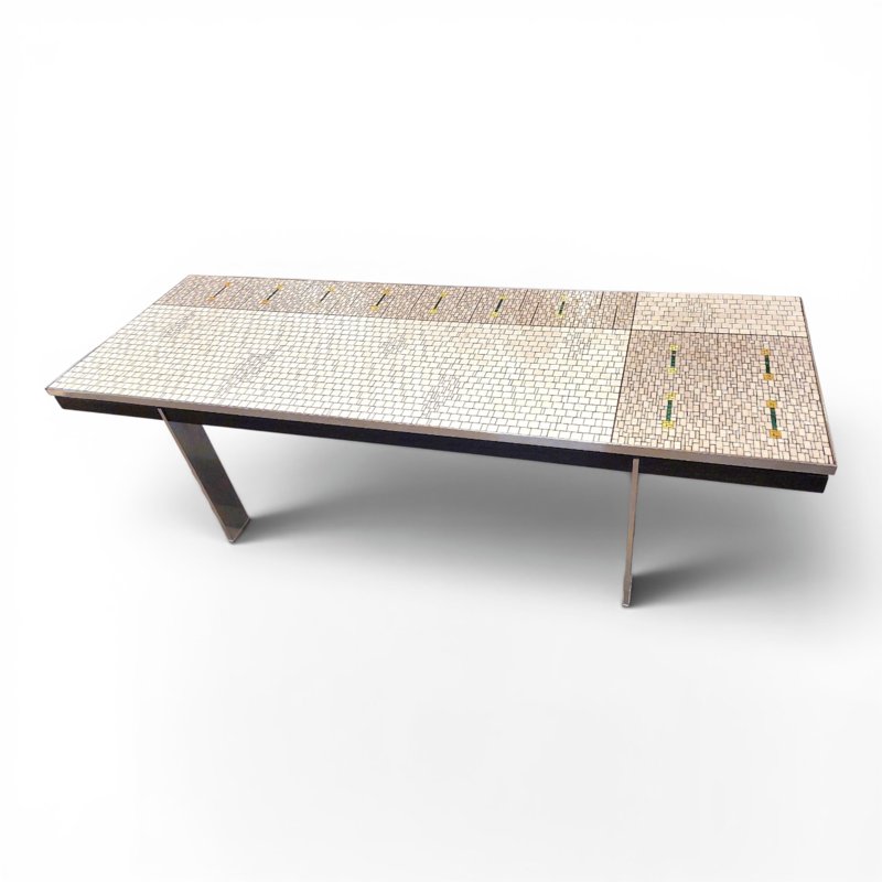 Coffee Table Made Of Glass Paste Mosaics By Berthold Muller, 1960s-photo-4