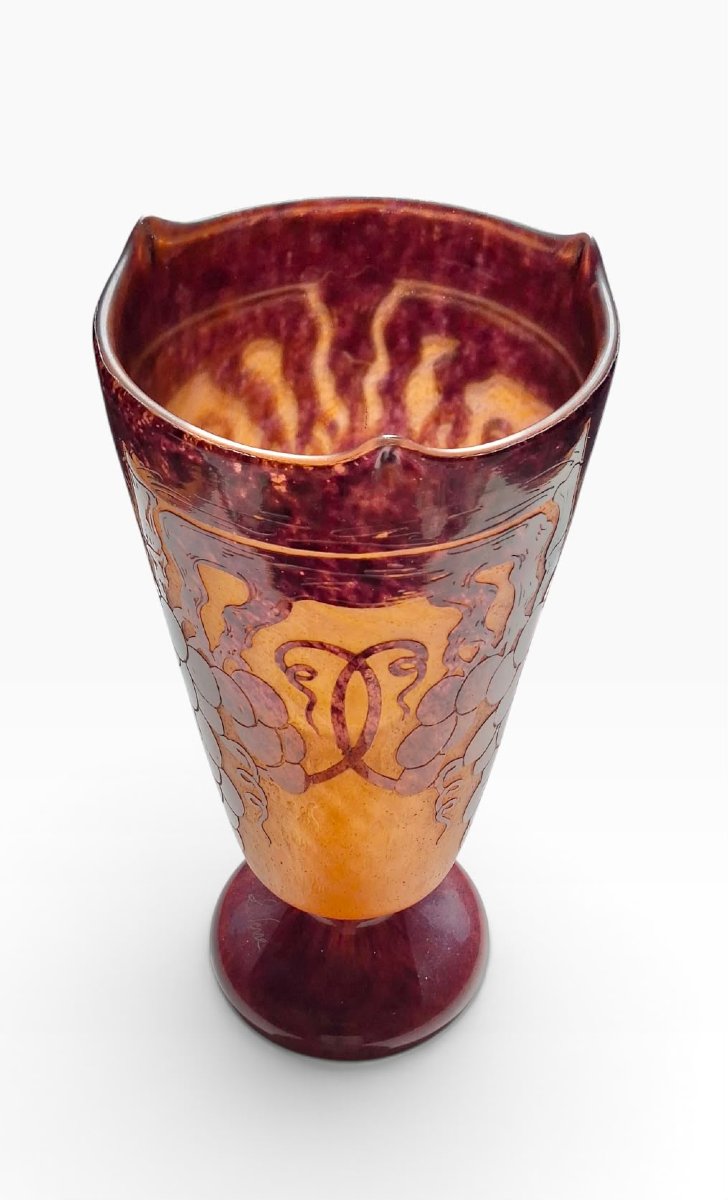 French Glass, Schneider/charder, Muscat-patterned Vase-photo-4