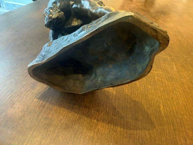 Pair Of Bronze "wrestlers" By Jef Lambeaux-photo-3
