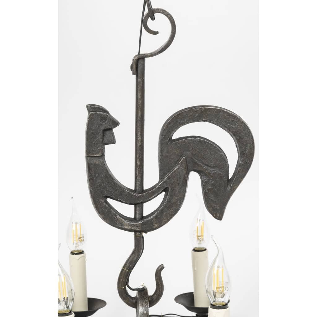 Chandelier By Jean Touret And Atelier De Marolles-photo-3
