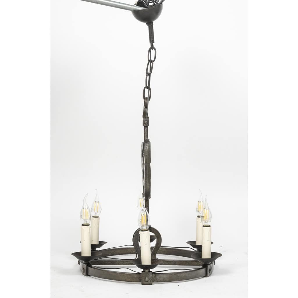 Chandelier By Jean Touret And Atelier De Marolles-photo-4