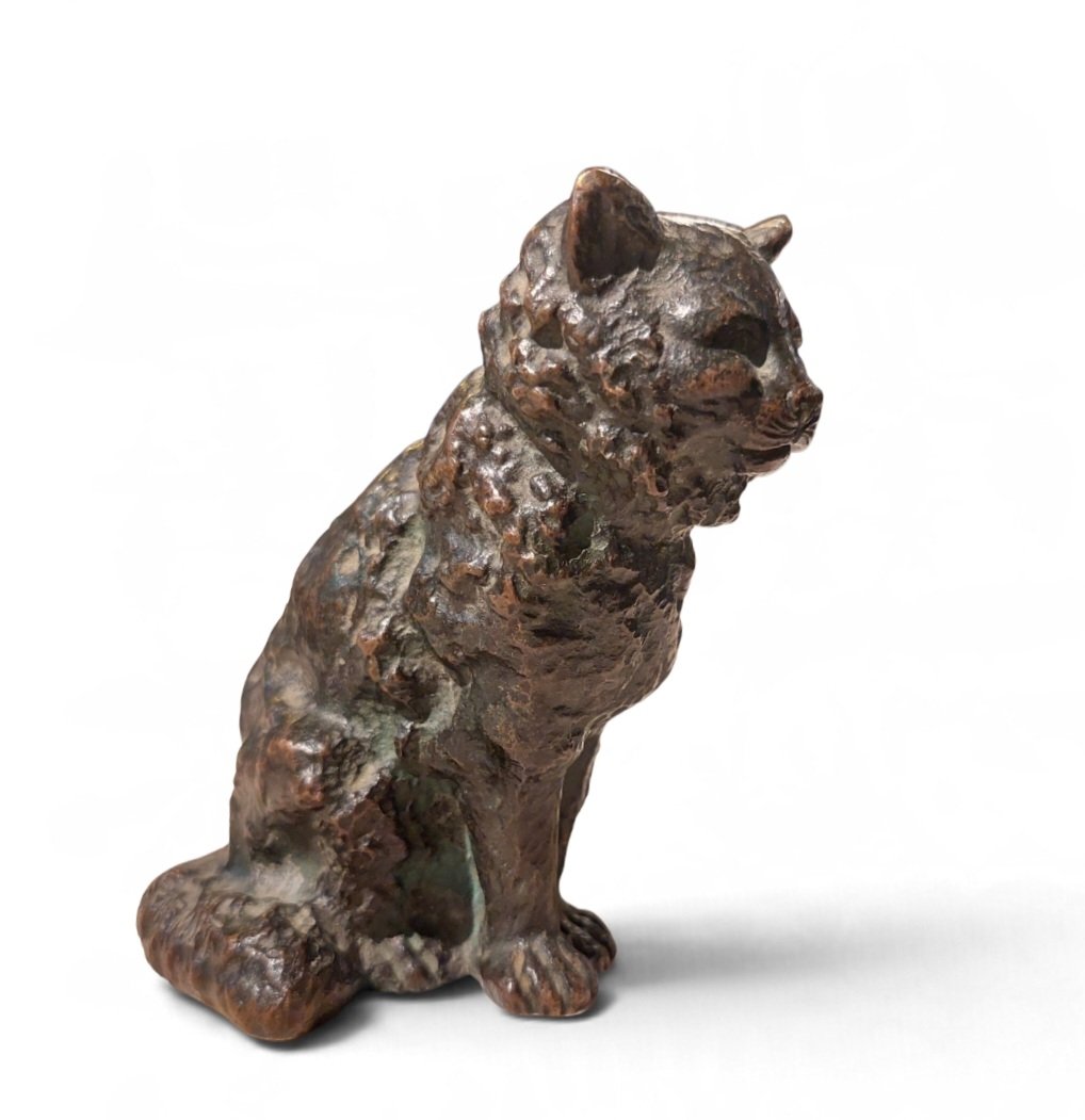 Bronze animalier cire perdue, chat à l'arrêt, par Frémiet-photo-4