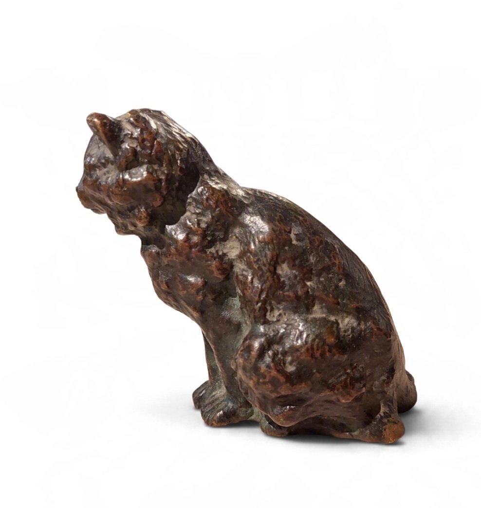 Bronze animalier cire perdue, chat à l'arrêt, par Frémiet-photo-1