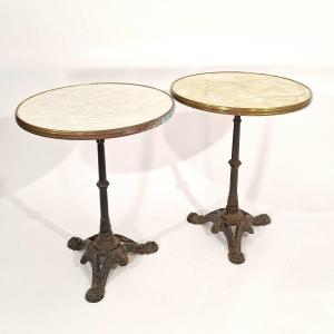Pair Of Bistro Pedestal Tables 