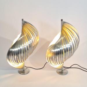 Lampes élicoïdales Par Henri Mathieu (la Paire)