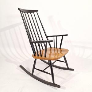 Rocking Chair Black Wood And Varnished, Tapiovaara