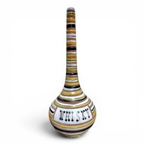 Bouteille en faïence émaillée de Roger Capron, Vallauris, années 1950