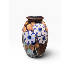 Boch Frères Kéramis Vase, Signed By Léon Delfant