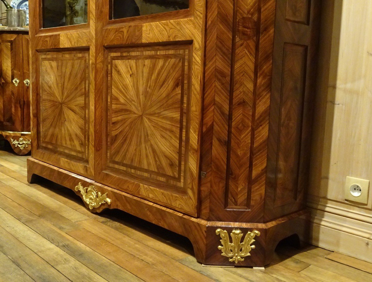 Bibliothèque en bois de violette d'époque Régence  ( Strasbourg )-photo-3