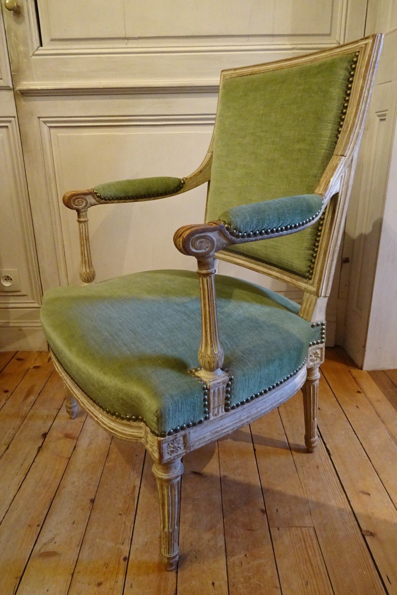 Louis XVI Lacquered Armchair Attributed To G. Jacob-photo-2