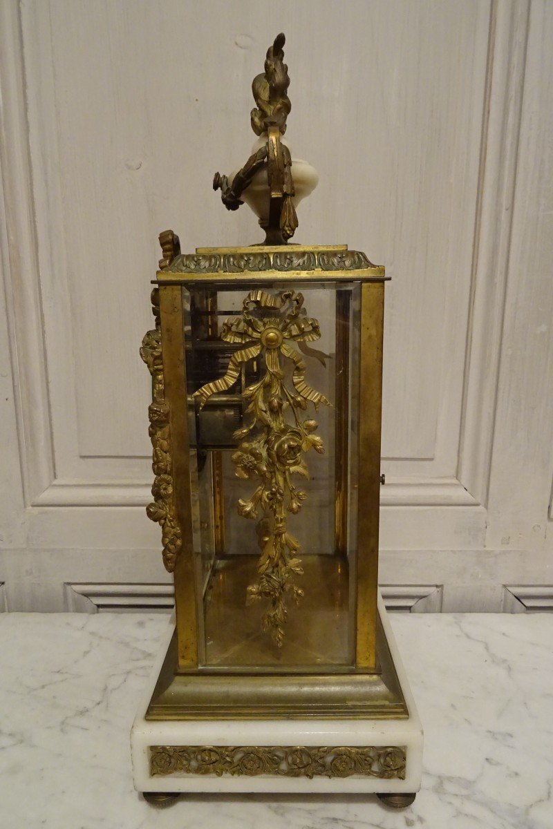 Pendule cage en bronze doré de style Louis XVI-photo-2