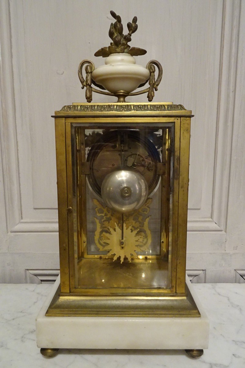Pendule cage en bronze doré de style Louis XVI-photo-3
