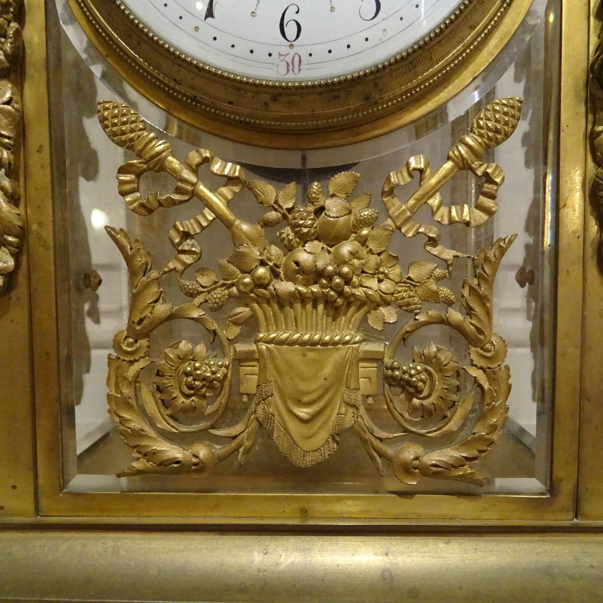 Pendule cage en bronze doré de style Louis XVI-photo-5
