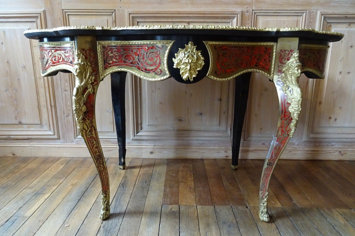 Napoleon III Middle Table In Boulle Marquetry-photo-2