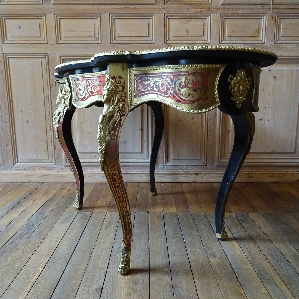 Napoleon III Middle Table In Boulle Marquetry-photo-3