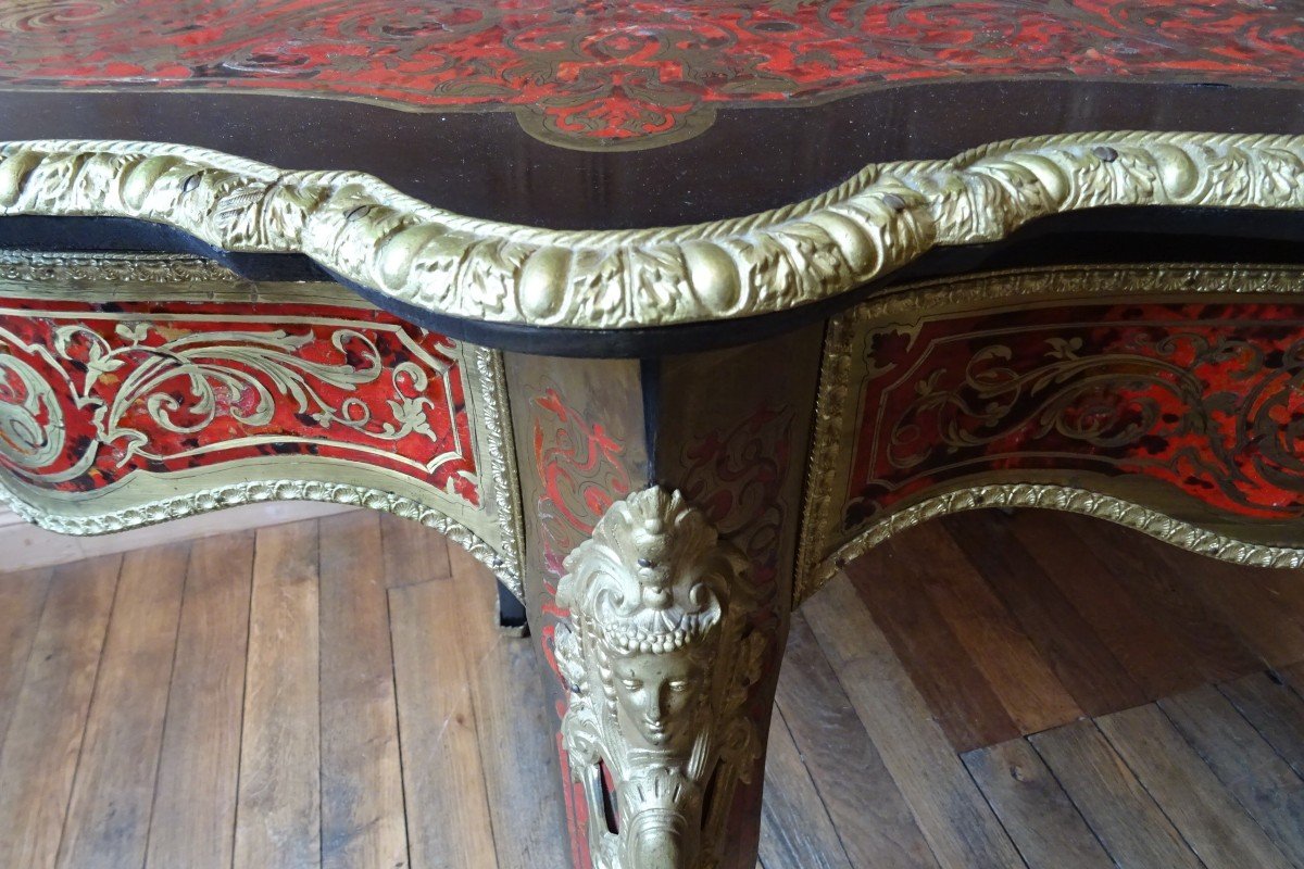 Napoleon III Middle Table In Boulle Marquetry-photo-3