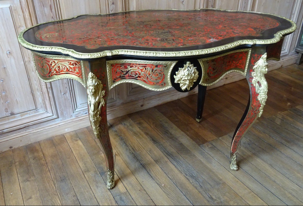 Napoleon III Middle Table In Boulle Marquetry