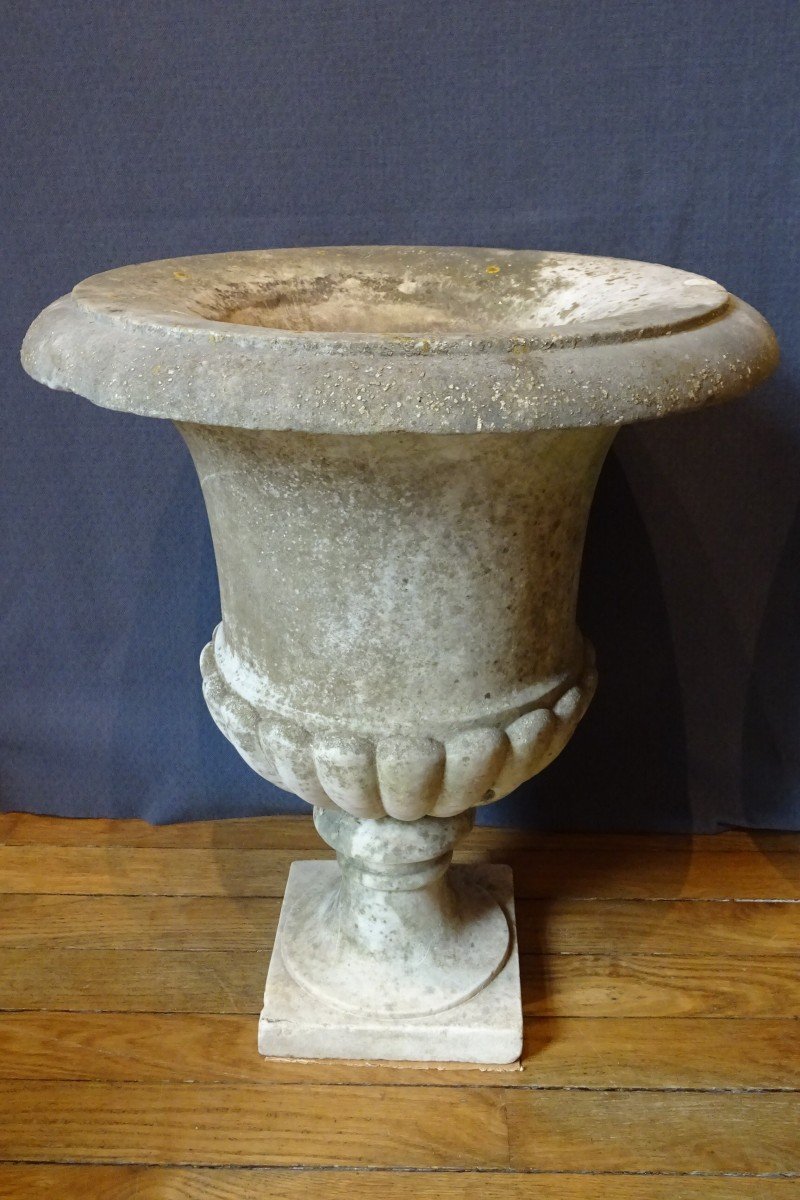 Pair Of Medici Vases In White Marble Late 18th Century-photo-4