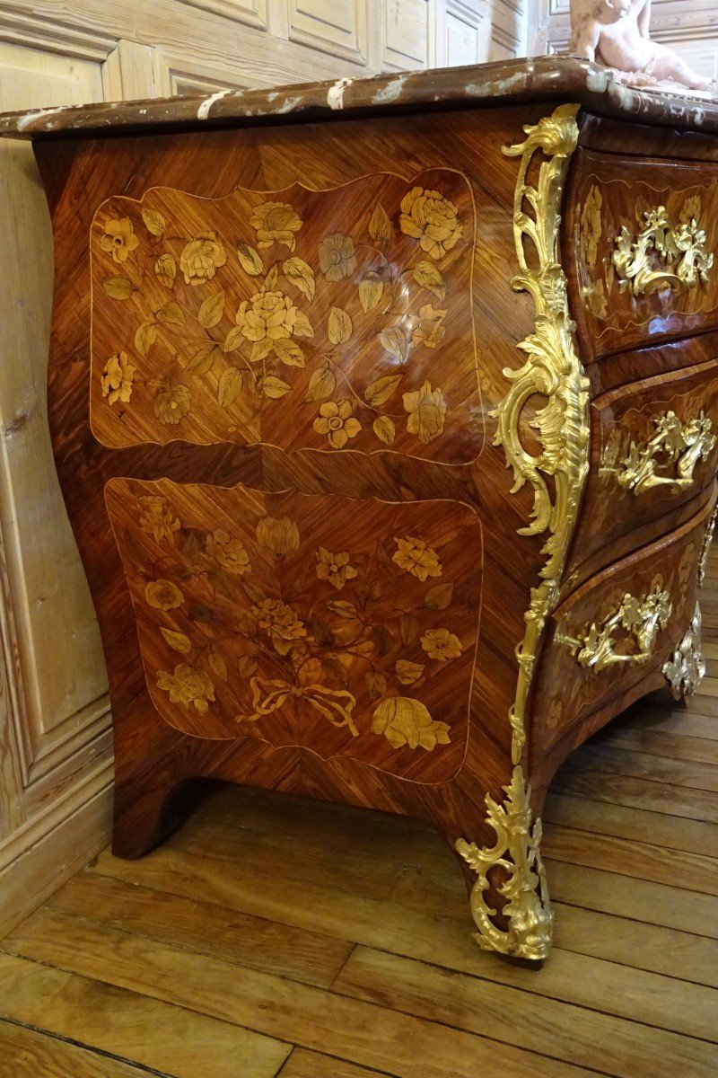 Comode Tomb Louis XV Period Stamped F. Reizell-photo-4
