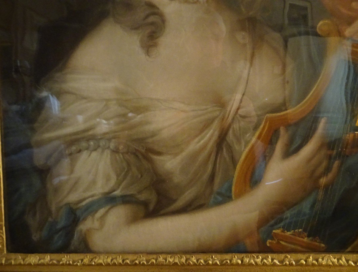 Pastel, 18th Century Portrait Of A Woman Of Quality-photo-2