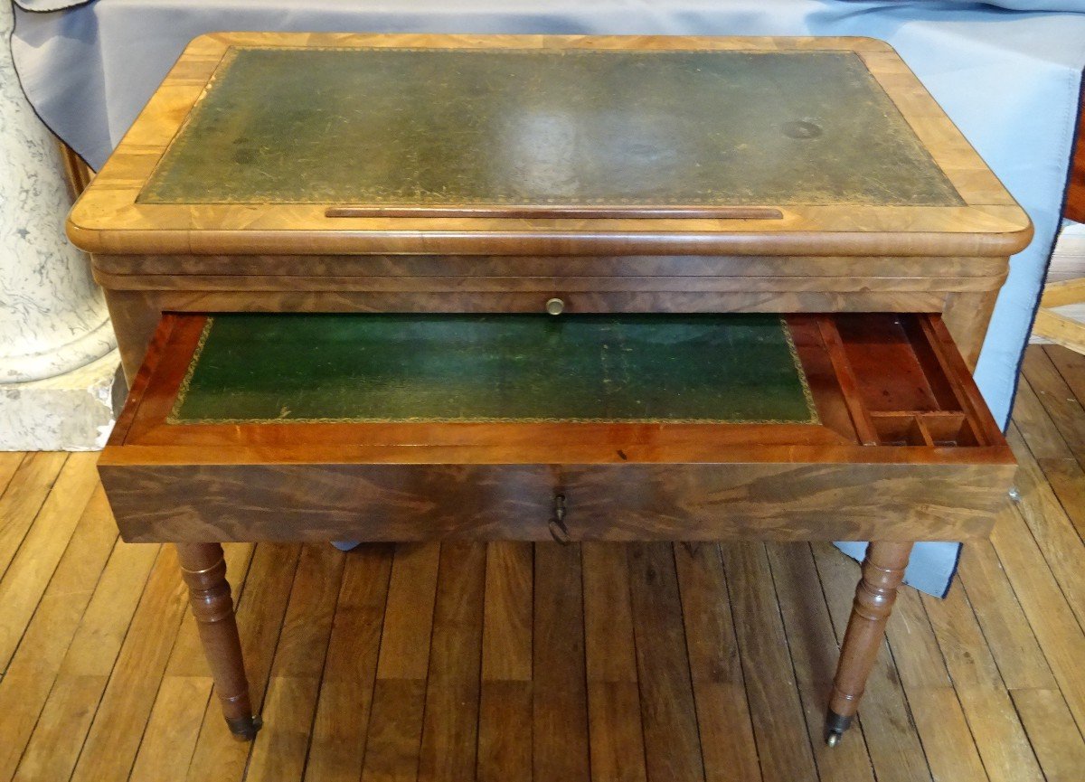 Table d'architecte, à la Tronchin en acajou XIX ème-photo-4