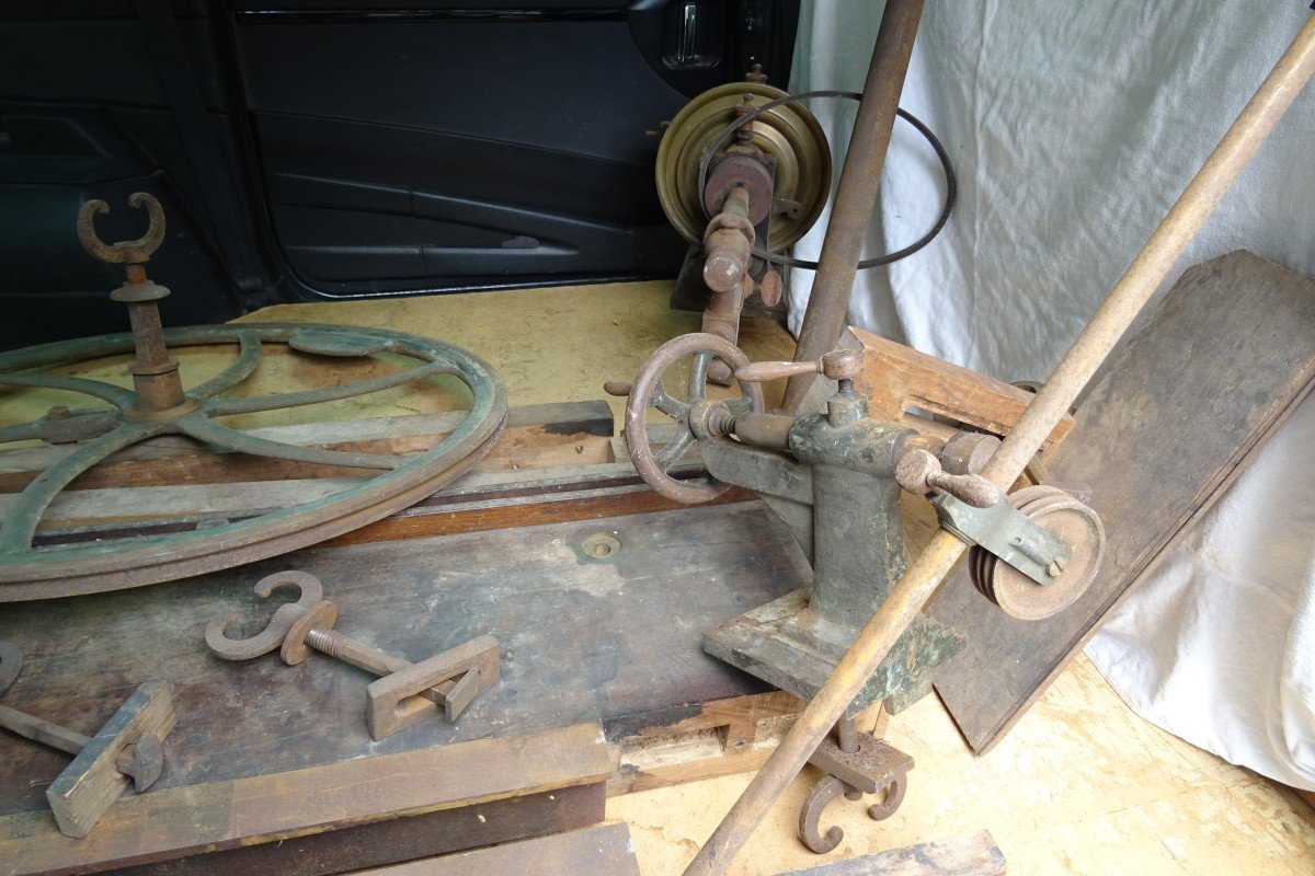 Wood Lathe End Of 18th Century, Beginning Of 19th Century-photo-3