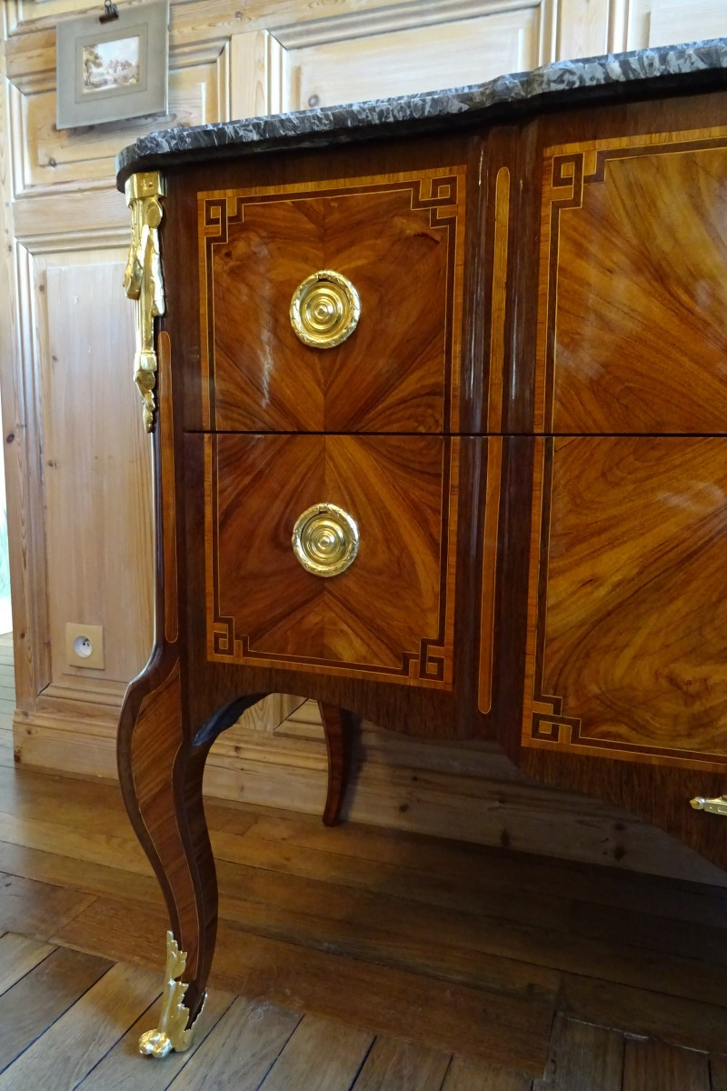 Transition Chest Of Drawers With Projection From The 18th Century Stamped J. Bircklé-photo-2