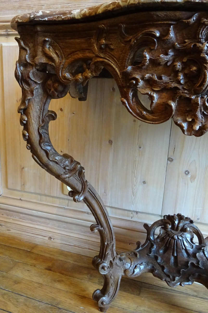 Regency Period Carved Oak Console Table-photo-3