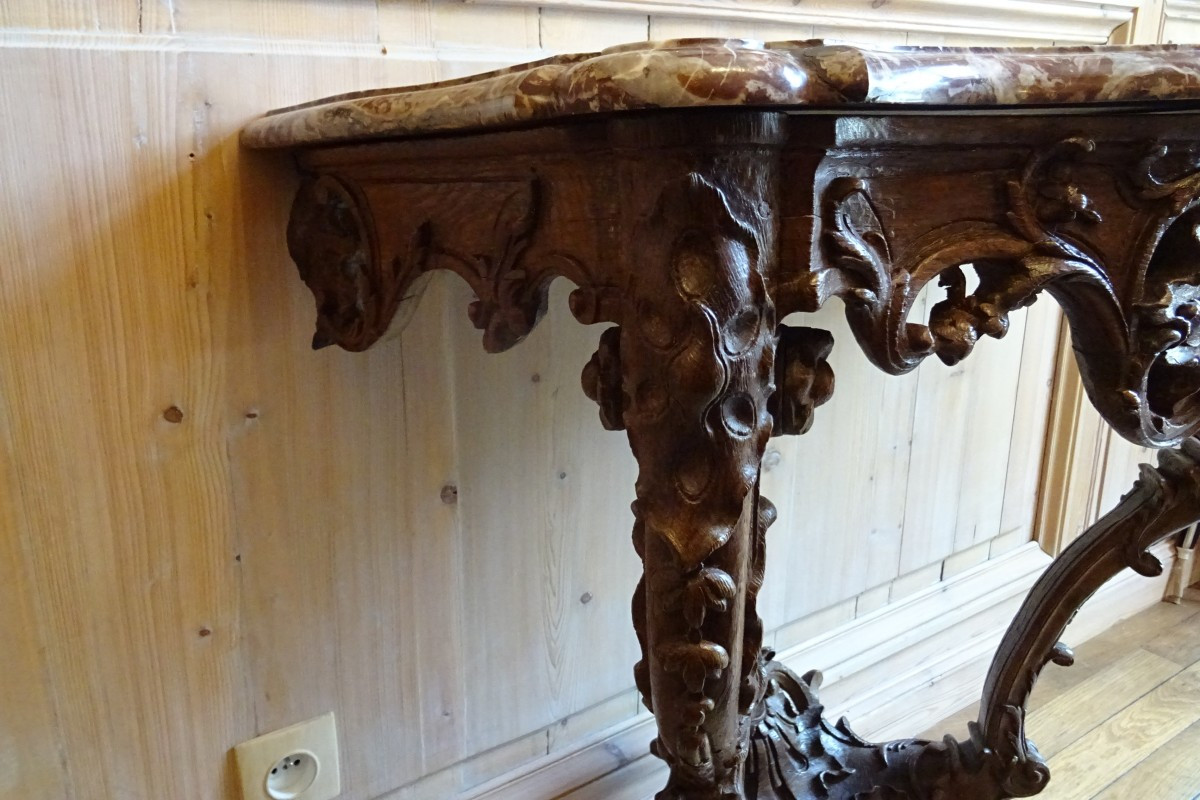 Regency Period Carved Oak Console Table-photo-4