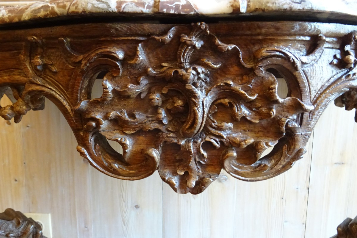 Regency Period Carved Oak Console Table-photo-4