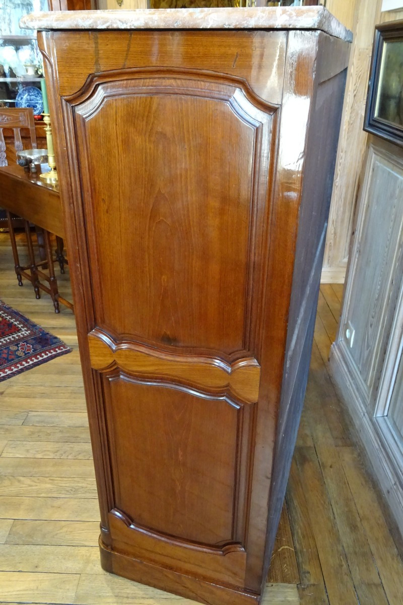 Secrétaire à hauteur d'appui en acajou massif d'époque L XV estampillé D. Genty-photo-3